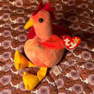 Ty Beanie Baby Babies Doodle the Rooster Retired Beanie New with tag